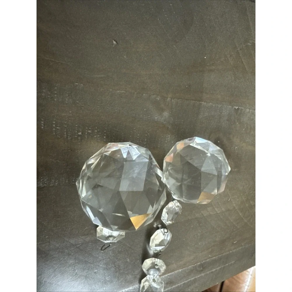 Antique‎ Clear Cut Crystal Prisms Chandelier Lamp Parts Suncatcher 1.5